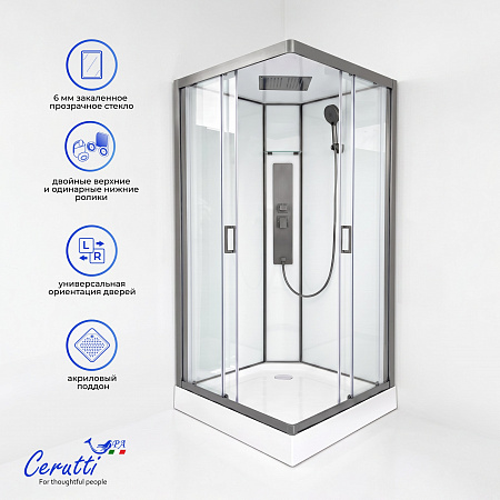 Душевая кабина Ceruttispa АМИ (AMI) Quadro GG (90х90х215)