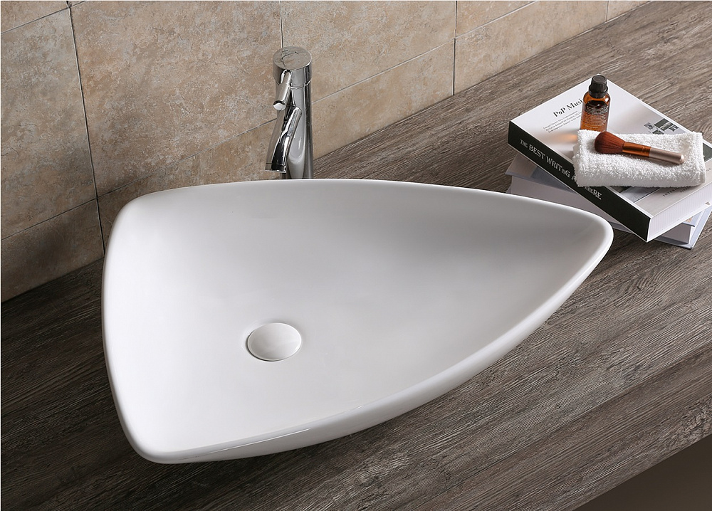 Раковина накладная Ceruttispa CR7014 (690х470х130) белая, асимметричная