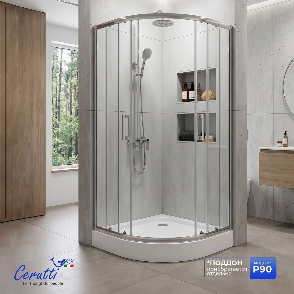 Душевое ограждение Ceruttispa ВИВА (VIVA) 90 N  (90x90x195)