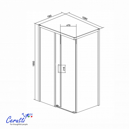 Душевое ограждение Ceruttispa ВИТО (VITO) 110B (110x80x195)