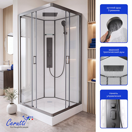 Душевая кабина Ceruttispa АМИ (AMI) Quadro GG (90х90х215)