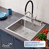 Кухонная мойка Ceruttispa ГЛОРИЯ (GLORIA) 50 nano embos (матовый хром) из нержавеющей стали (500х500х220) 