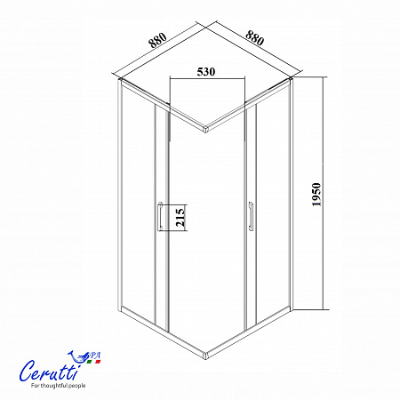 Душевое ограждение Ceruttispa МУЗА (MUZA) 90N (90x90x195)
