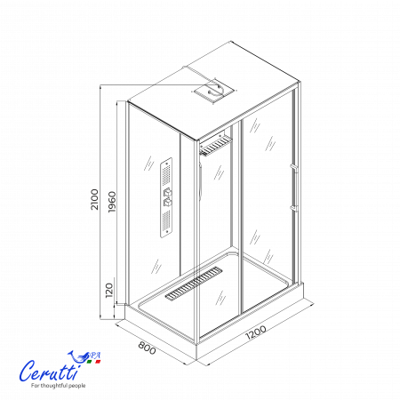 Душевая кабина Ceruttispa АМИ (AMI) 120 (120x80x210)