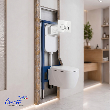 Инсталляция для подвесного унитаза Ceruttispa CR558 (код 10783) + Монтажные трубы (код 9910)