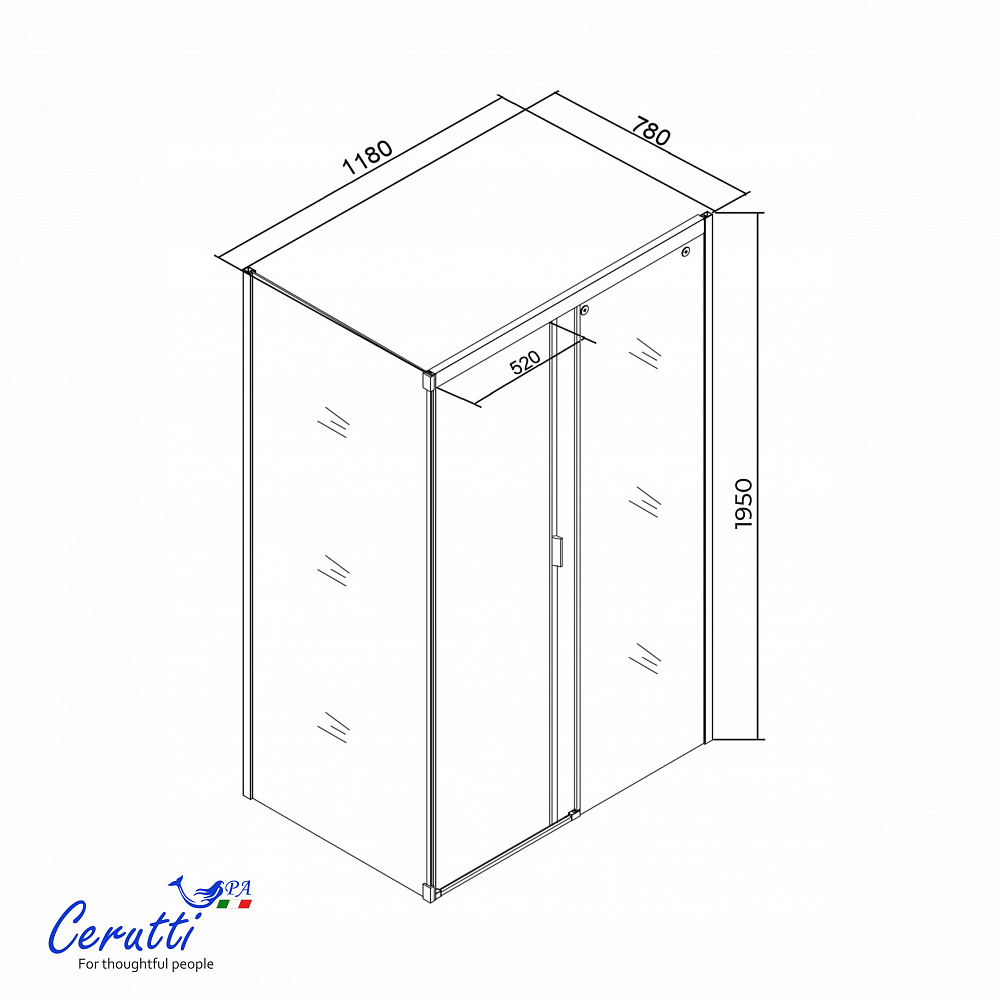 Душевое ограждение Ceruttispa МАРБЕЛЛА (MARBELLA) 120BF R (120x80x190)