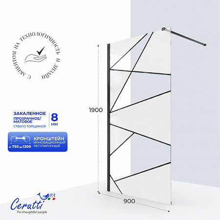 Душевое ограждение Ceruttispa ПИК (PICK) T90B (90x190)