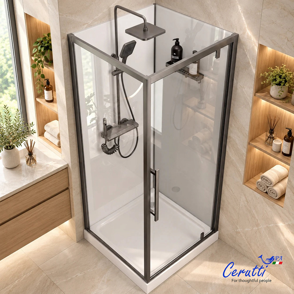 Душевая кабина Ceruttispa МАЙЕЛЛА (MAIELLA) 90GG (90x90x207) с душевой системой САЛЬВИ (SALVI)