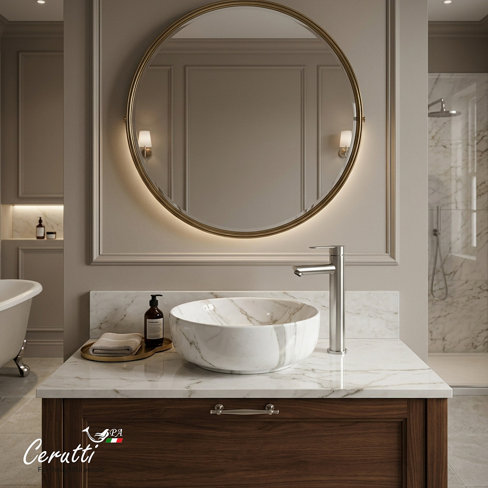 Раковина накладная Ceruttispa CR7034D (420х420х130) белая, квадратная
