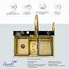 Многофункциональная кухонная мойка Ceruttispa ГЛОРИЯ (GLORIA) Nano Gold (золото) из нержавеющей стали (750х460х230) 