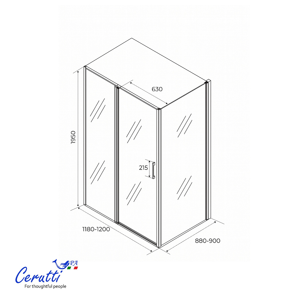 Душевое ограждение Ceruttispa АТЭНА (ATENA) 120BF L (120x90x195)