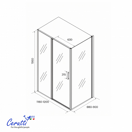 Душевое ограждение Ceruttispa АТЭНА (ATENA) 120BF L (120x90x195)