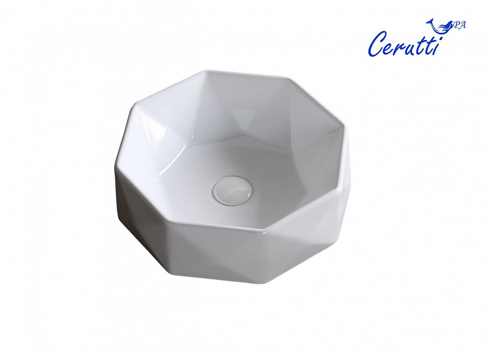 Раковина накладная Ceruttispa CR0057 (420х420х130) белая, многогранная