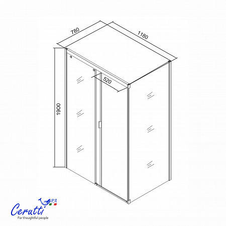 Душевое ограждение Ceruttispa МАРБЕЛЛА (MARBELLA) 120BF L (120x80x190)