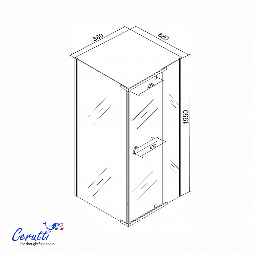 Душевое ограждение Ceruttispa МИМИ (MIMI) ZQ91BF (90x90x195)
