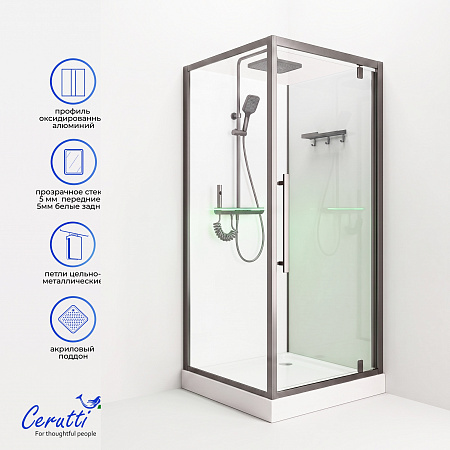 Душевая кабина Ceruttispa МАЙЕЛЛА (MAIELLA) 90GG (90x90x207) с душевой системой ДЕЦИО (DECIO)