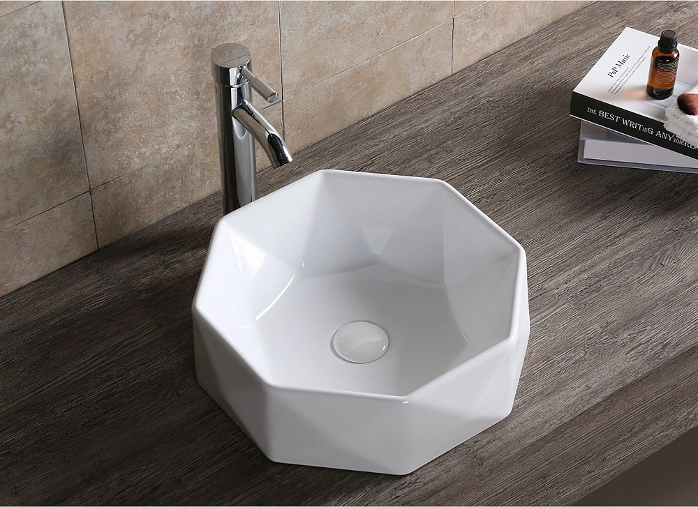 Раковина накладная Ceruttispa CR0057 (420х420х130) белая, многогранная
