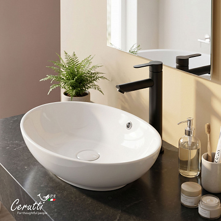 Раковина накладная Ceruttispa CR7027 (590х385х195) белая, лодочка 