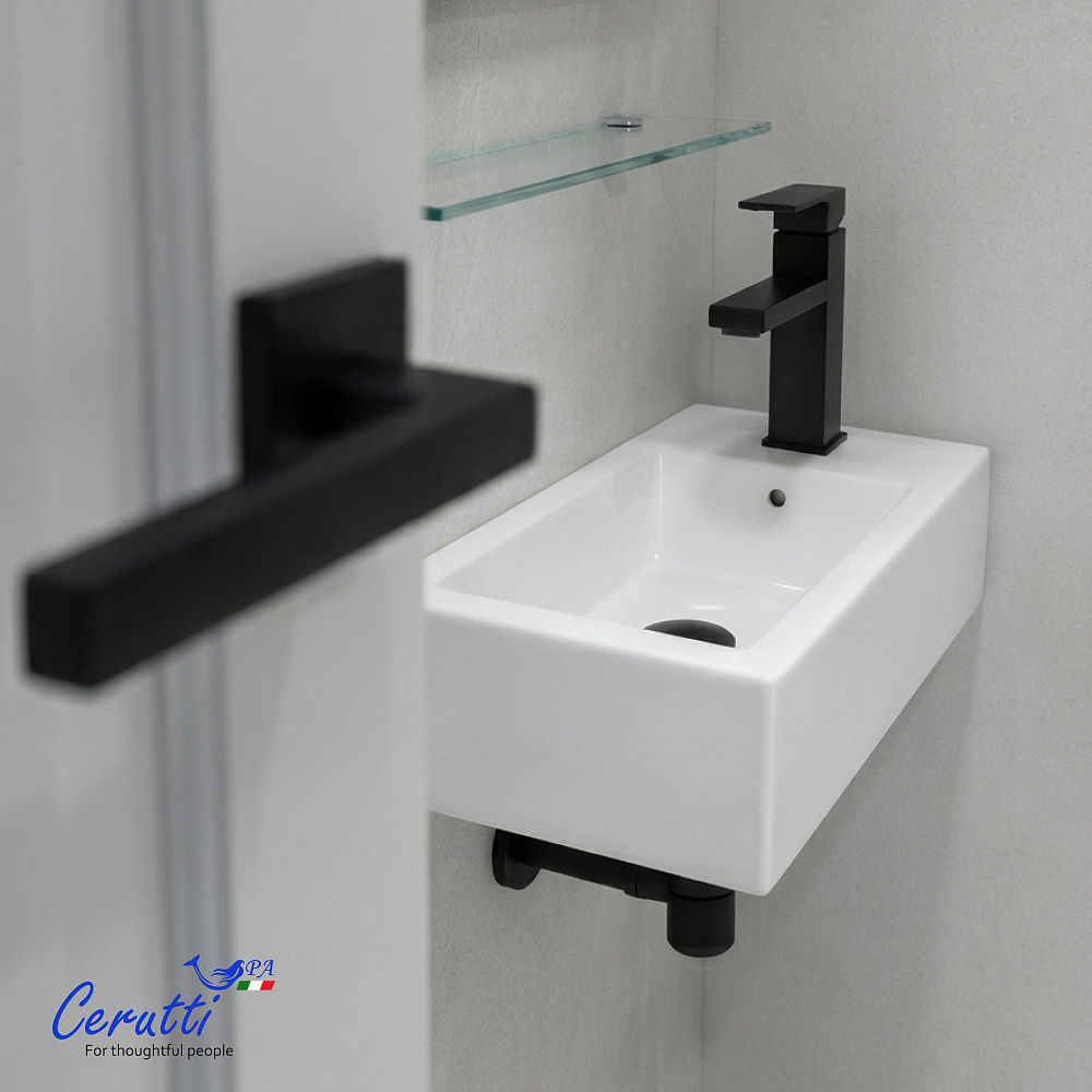 Раковина подвесная Ceruttispa CR4005R (500х260х140) белая, прямоугольная, правая