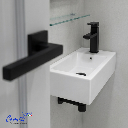 Раковина подвесная Ceruttispa CR4005R (500х260х140) белая, прямоугольная, правая