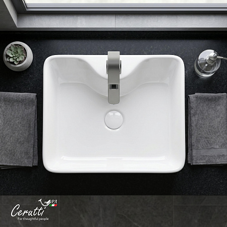 Раковина накладная Ceruttispa CR7051 (480х370х130) белая, прямоугольная