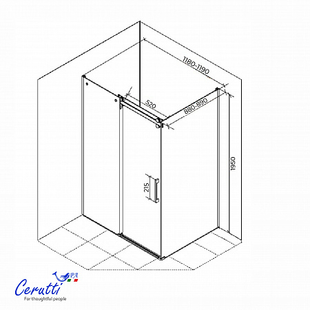 Душевое ограждение Ceruttispa ЧЕЗАС (CEZA'S) 120BF L (120x90x195)