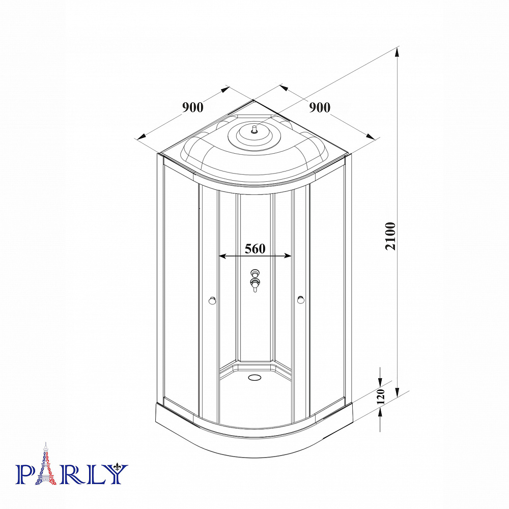 Душевая кабина PARLY EC931 (90х90х210)