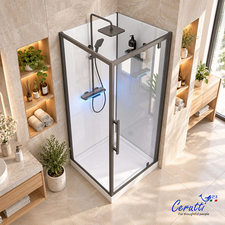 Душевая кабина Ceruttispa МАЙЕЛЛА (MAIELLA) 90GG (90x90x207) с душевой системой ТОРЕ (TORE) 