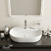 Раковина накладная Ceruttispa CR0074 (600х400х120) белая, овальная, с отверстием под смеситель