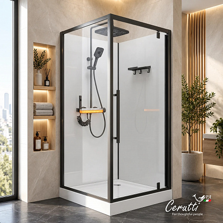 Душевая кабина Ceruttispa МАЙЕЛЛА (MAIELLA) 90GG (90x90x207) с душевой системой ЛЕАНДРО (LEANDRO) 
