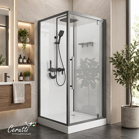 Душевая кабина Ceruttispa МАЙЕЛЛА (MAIELLA) 90GG (90x90x207) с душевой системой АЛЬФИО (ALFIO)