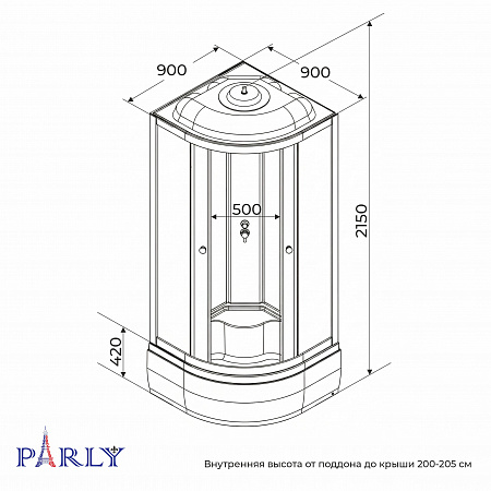 Душевая кабина PARLY EF921 (90х90х215)