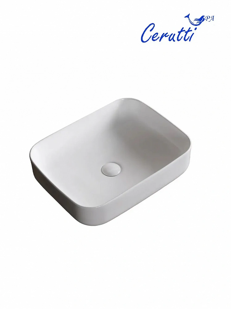 Раковина накладная Ceruttispa CR0084 (500х400х135), белая, прямоугольная