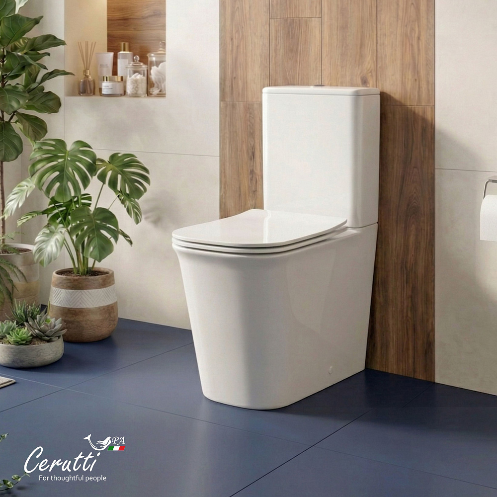 Унитаз напольный Ceruttispa АРНО (ARNO) CT7838 безободковый (620х345х800)