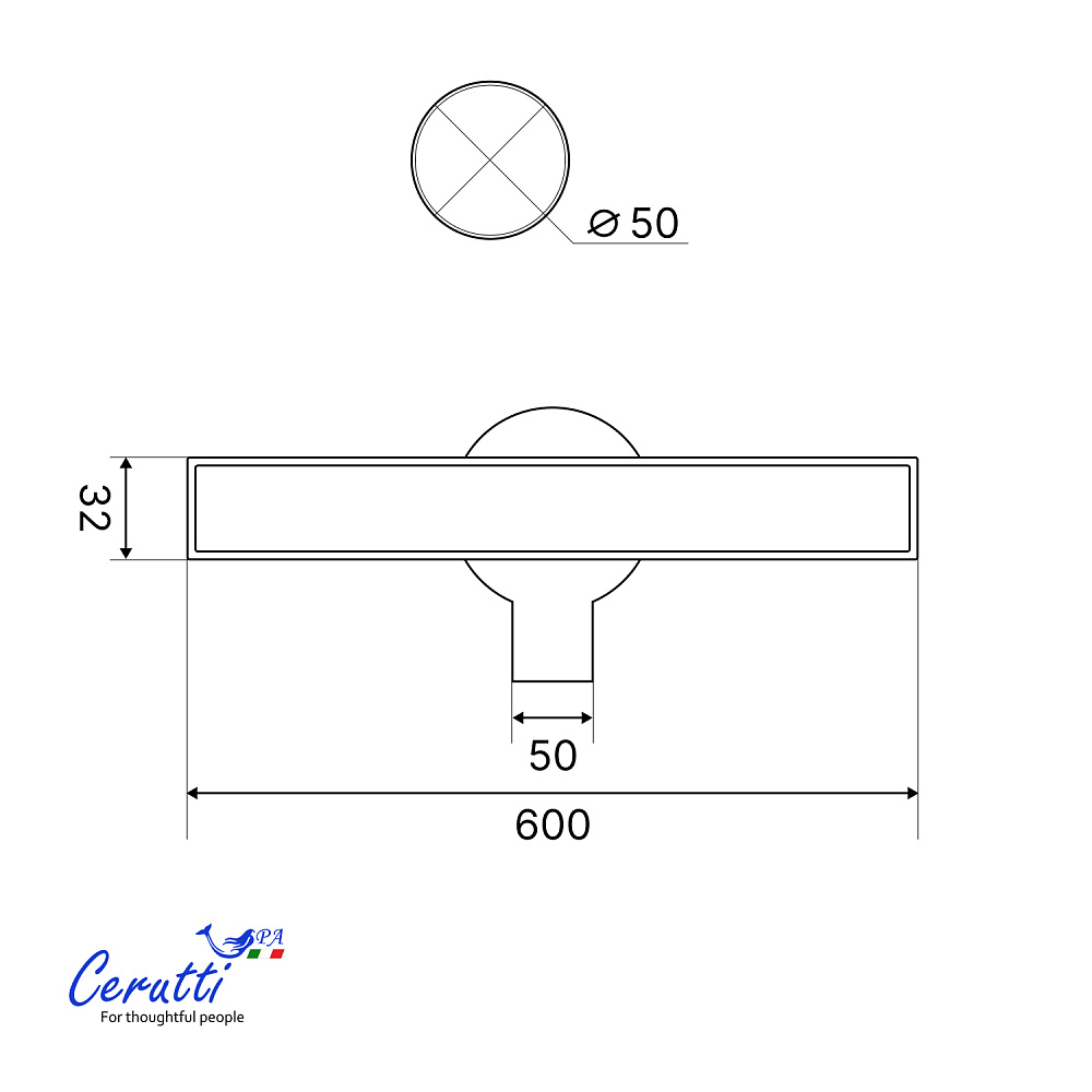 Душевой трап Ceruttispa CT1003 (32х600) цвет хром