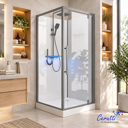 Душевая кабина Ceruttispa МАЙЕЛЛА (MAIELLA) 90GG (90x90x207) с душевой системой ТОРЕ (TORE) 