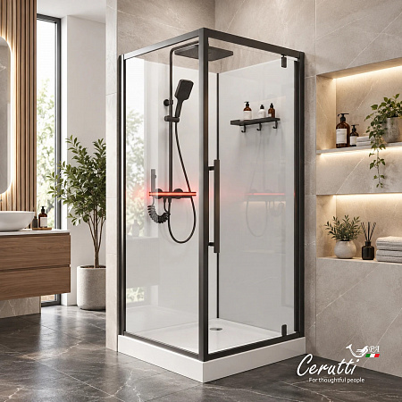 Душевая кабина Ceruttispa МАЙЕЛЛА (MAIELLA) 90GG (90x90x207) с душевой системой ЛОРЕТО (LORETO)