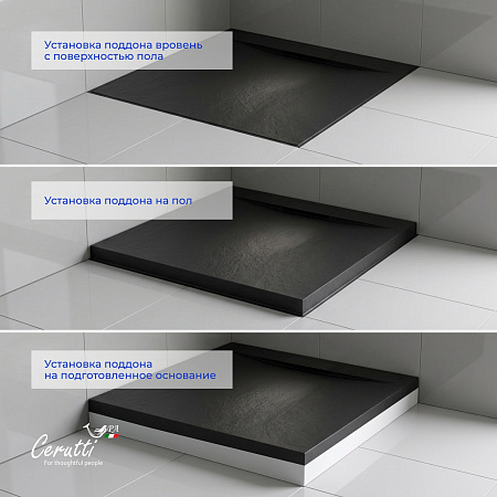 Душевой поддон Ceruttispa Q9090USB из искусственного камня (90х90x25)