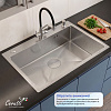 Кухонная мойка Ceruttispa ГЛОРИЯ (GLORIA) 60 nano embos (матовый хром) из нержавеющей стали (600х500х220)  