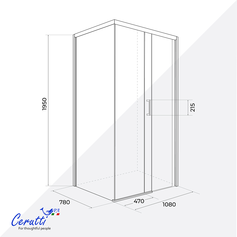 Душевое ограждение Ceruttispa ВИТО (VITO) 110BF R (110x80x195)