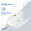 Раковина накладная Ceruttispa CR0074 (600х400х120) белая, овальная, с отверстием под смеситель