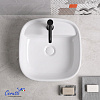 Раковина накладная Ceruttispa CR9023 (415х415х140) белая, квадратная, с отверстием под смеситель