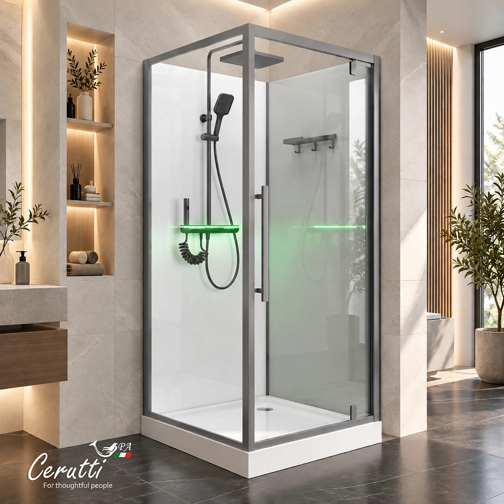 Душевая кабина Ceruttispa МАЙЕЛЛА (MAIELLA) 90GG (90x90x207) с душевой системой ДЕЦИО (DECIO)